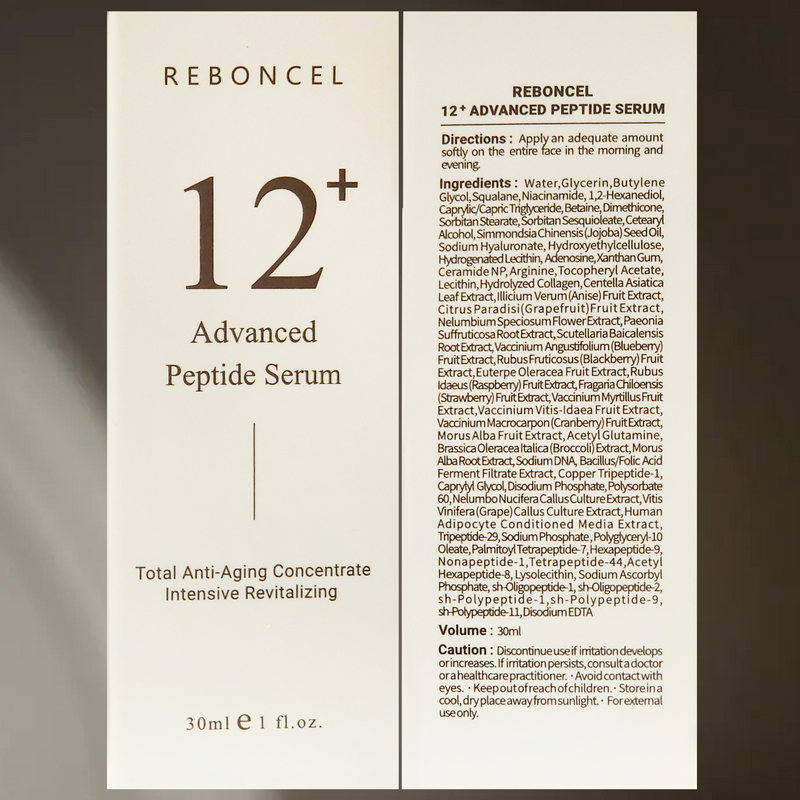 12+ Advanced Peptide Anti-Aging Serum (1.01 FL.Oz, 30mL)